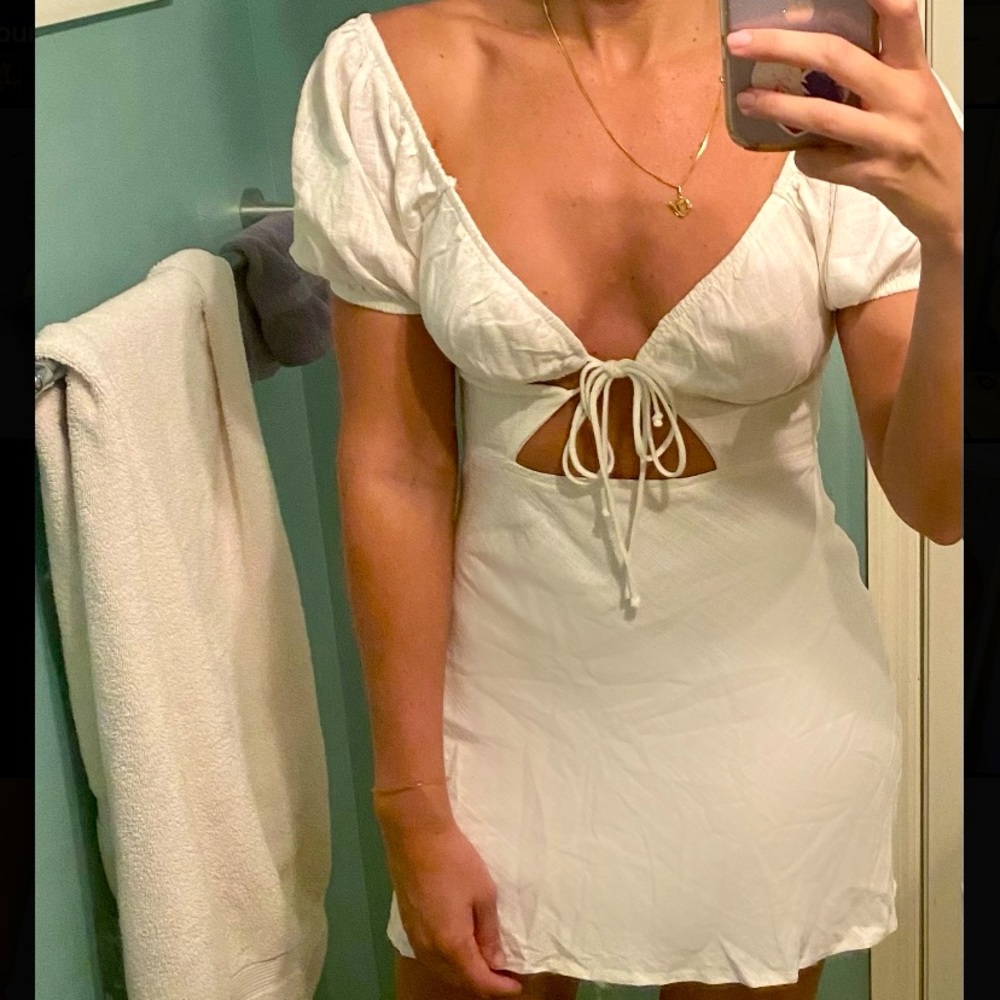 Summer mini dress with front tie